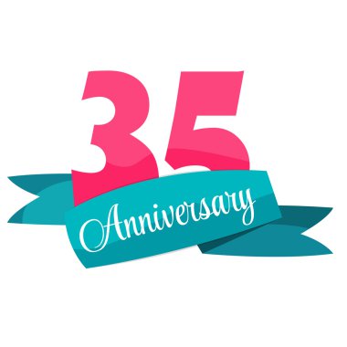 Şirin şablon 35 yıl yıldönümü işareti vektör çizim