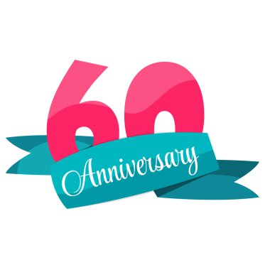 Şirin şablon 60 yıl yıldönümü işareti vektör çizim