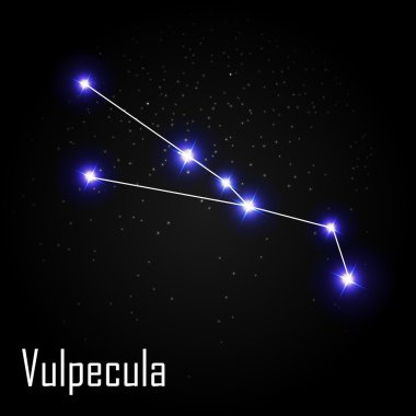 Backg Üzerinde Güzel Parlak Yıldız ile Vulpecula Constellation
