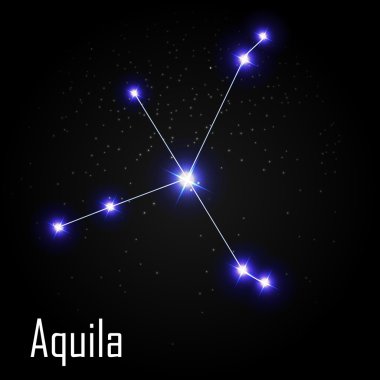 Backgrou Üzerinde Güzel Parlak Yıldız ile Aquila Constellation