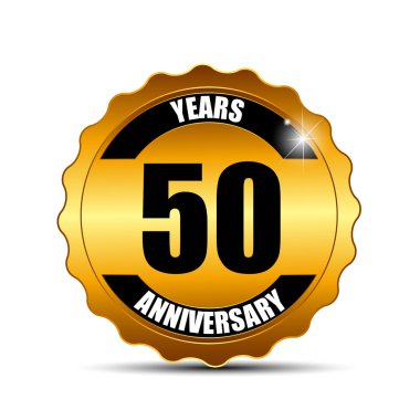 Yıldönümü Gild etiket işareti şablon vektör çizim