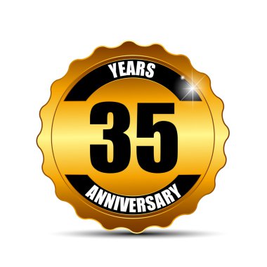 Yıldönümü Gild etiket işareti şablon vektör çizim