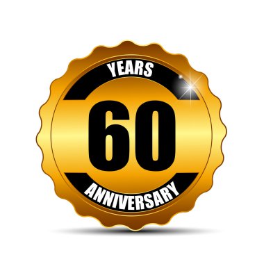 Yıldönümü Gild etiket işareti şablon vektör çizim