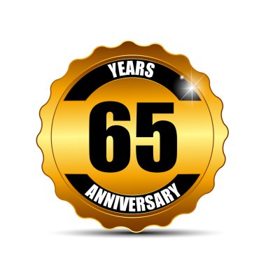 Yıldönümü Gild etiket işareti şablon vektör çizim