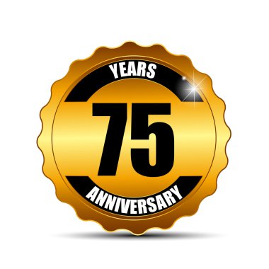 Yıldönümü Gild etiket işareti şablon vektör çizim