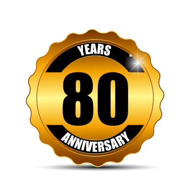 Yıldönümü Gild etiket işareti şablon vektör çizim