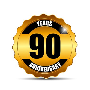 Yıldönümü Gild etiket işareti şablon vektör çizim