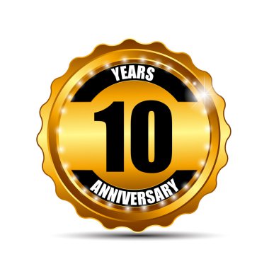 Yıldönümü Gild etiket işareti şablon vektör çizim