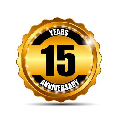 Yıldönümü Gild etiket işareti şablon vektör çizim