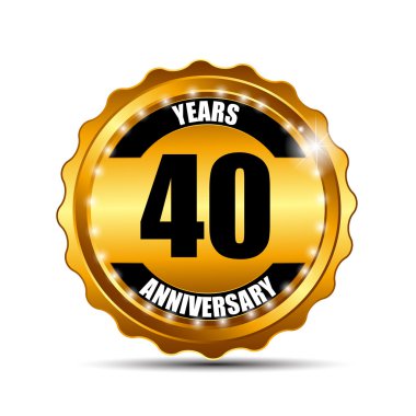 Yıldönümü Gild etiket işareti şablon vektör çizim