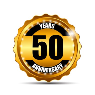 Yıldönümü Gild etiket işareti şablon vektör çizim