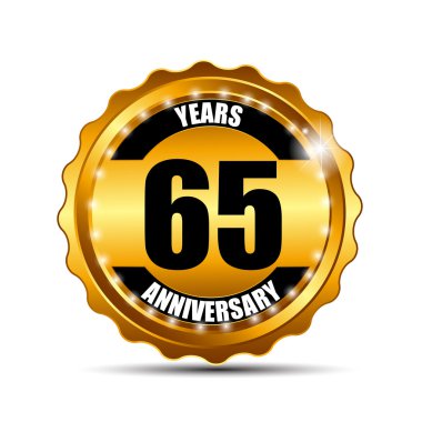 Yıldönümü Gild etiket işareti şablon vektör çizim