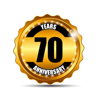 Yıldönümü Gild etiket işareti şablon vektör çizim