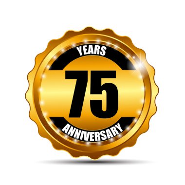 Yıldönümü Gild etiket işareti şablon vektör çizim