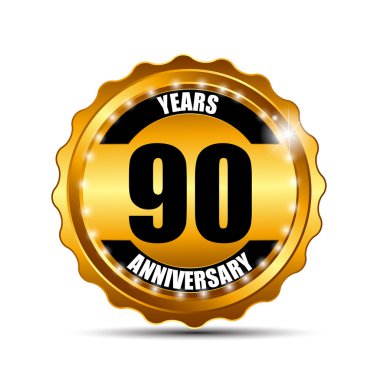 Yıldönümü Gild etiket işareti şablon vektör çizim