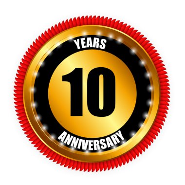 Yıldönümü Gild etiket işareti şablon vektör çizim