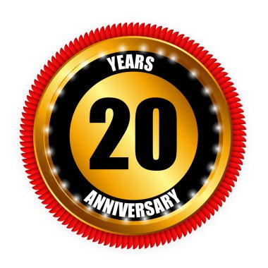 Yıldönümü Gild etiket işareti şablon vektör çizim