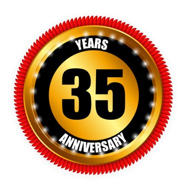 Yıldönümü Gild etiket işareti şablon vektör çizim