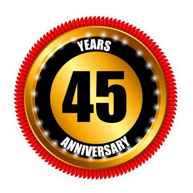 Yıldönümü Gild etiket işareti şablon vektör çizim