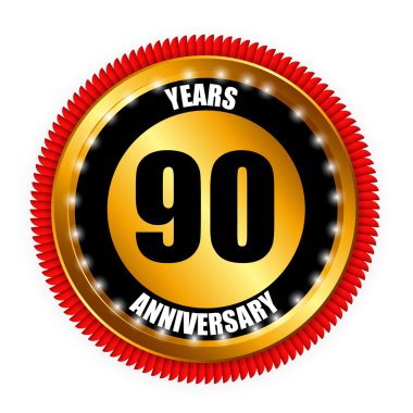 Yıldönümü Gild etiket işareti şablon vektör çizim