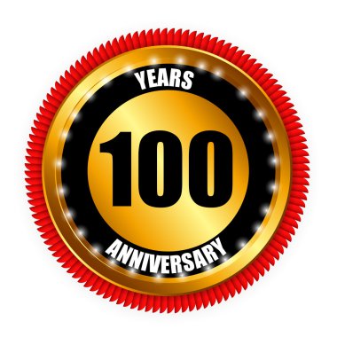 Yıldönümü Gild etiket işareti şablon vektör çizim