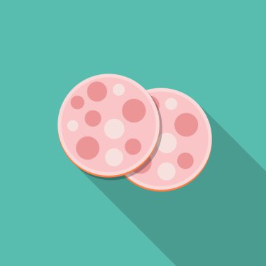 Kahvaltı sosis simgesinde Modern düz stil vektör çizim