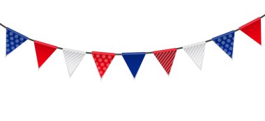 Beyaz arka plan vektör çizim kağıtları bayrakları üçgen