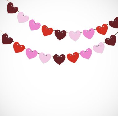 Kalp ile parti arka plan bayrak vektör çizim şeklinde