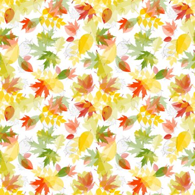 parlak sonbahar doğal Dikişsiz desen arka planda kalıyor. vektör çizim