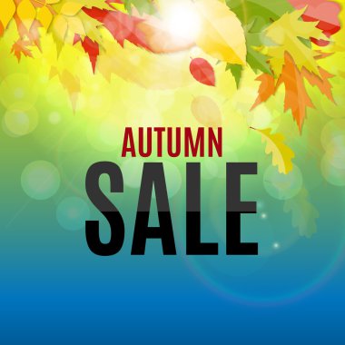 Parlak sonbahar yaprakları Satılık arka plan vektör çizim