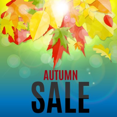 Parlak sonbahar yaprakları Satılık arka plan vektör çizim