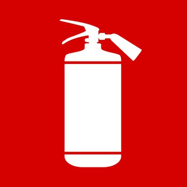 Düz yangın söndürücü simgesiyle yazıt için bir yer. Ben vektör