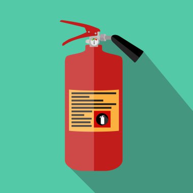 Düz yangın söndürücü simgesiyle yazıt için bir yer. Ben vektör