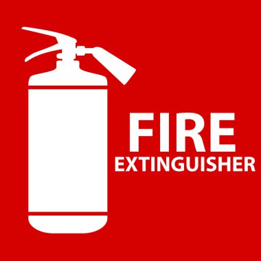 Düz yangın söndürücü simgesiyle yazıt için bir yer. Ben vektör