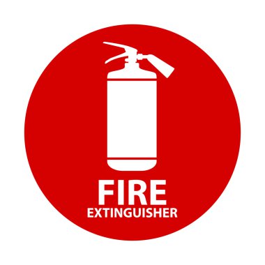 Düz yangın söndürücü simgesiyle yazıt için bir yer. Ben vektör