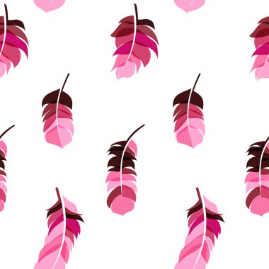 Dikişsiz desen arka plan vektör Illus kuş tüyü el çekilmiş