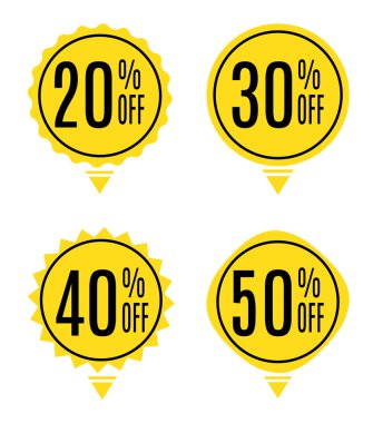 Satılık etiket kümesi vektör çizim