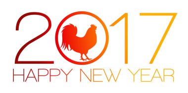 Kırmızı ateş horoz, 2017 yıl sembolü vektör çizim