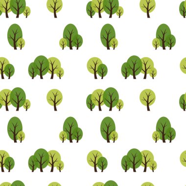 Soyut Orman Ağacı Kusursuz Desen Arkaplanı. Vektör Illustration EPS10