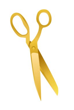 Altın Makas Beyaz Arkaplanda Isotted Simgesi. Vektör Illustration EPS10