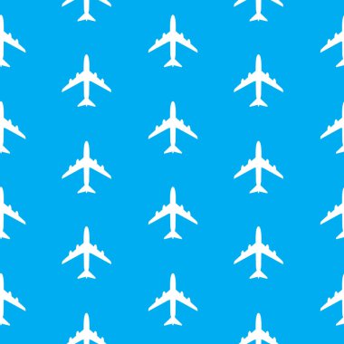 Uçak Kusursuz Desenli Arkaplan Vektör İllüstrasyonu EPS10