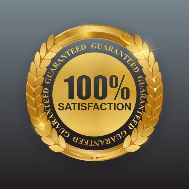 Soyut Altın Etiket 100 Tatmin Şablonu. Vektör Illustration EPS10