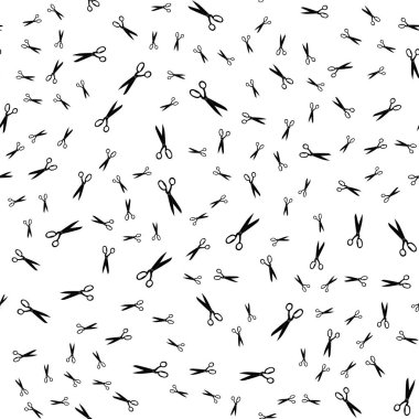 Makas silueti, Kusursuz Desen Arkaplanı. Vektör Illustration EPS10