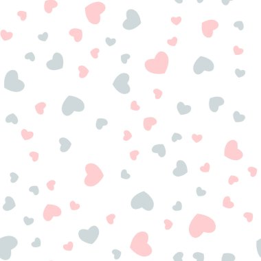 Kalp Aşkı Kusursuz Şablon Arkaplan Vektör İllüstrasyonu