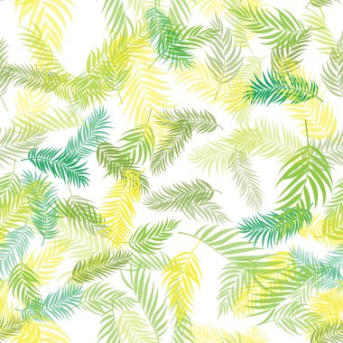 Tropik Palmiye Yaprakları Kusursuz Kalıp Arkaplan. Vektör Illustration EPS10