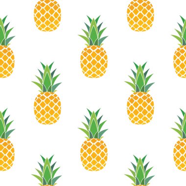 Ananaslı Kusursuz Desenli Arkaplan. Vektör Illustration EPS10