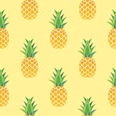 Ananaslı Kusursuz Desenli Arkaplan. Vektör Illustration EPS10