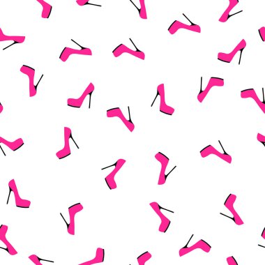 Kadın Ayakkabıları Kusursuz Kalıp Arkaplan Vektör İllüstrasyonu EPS10