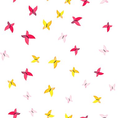 Kelebekli Soyut Kusursuz Desen Arkaplanı. Vektör Illustration EPS10