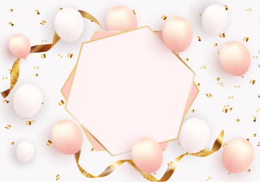 Altın çerçeveli Parlak Yıldız Arkaplanı. Düğün davetiyesi, Sevgililer Günü kartı olarak kullanılabilir. Vektör İllüstrasyonu